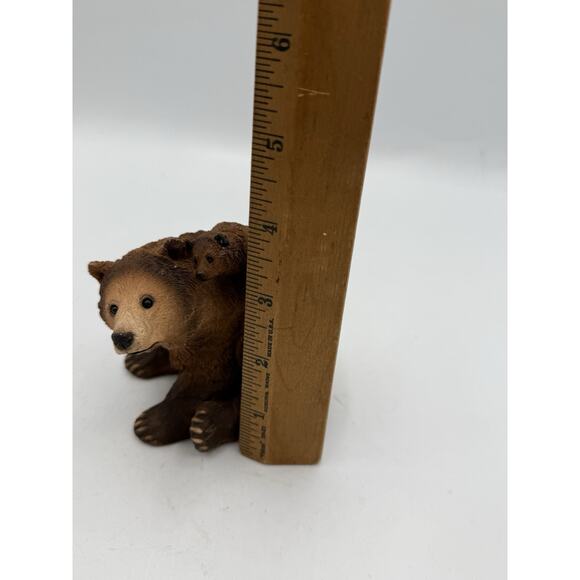 Mama Bear with Cub Figurine Resin or Polystone Brown Animal Statue 3.5” Tall - Picture 6 of 6